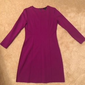 J.Crew Long-Sleeve Sheath Dress - Bright Plum